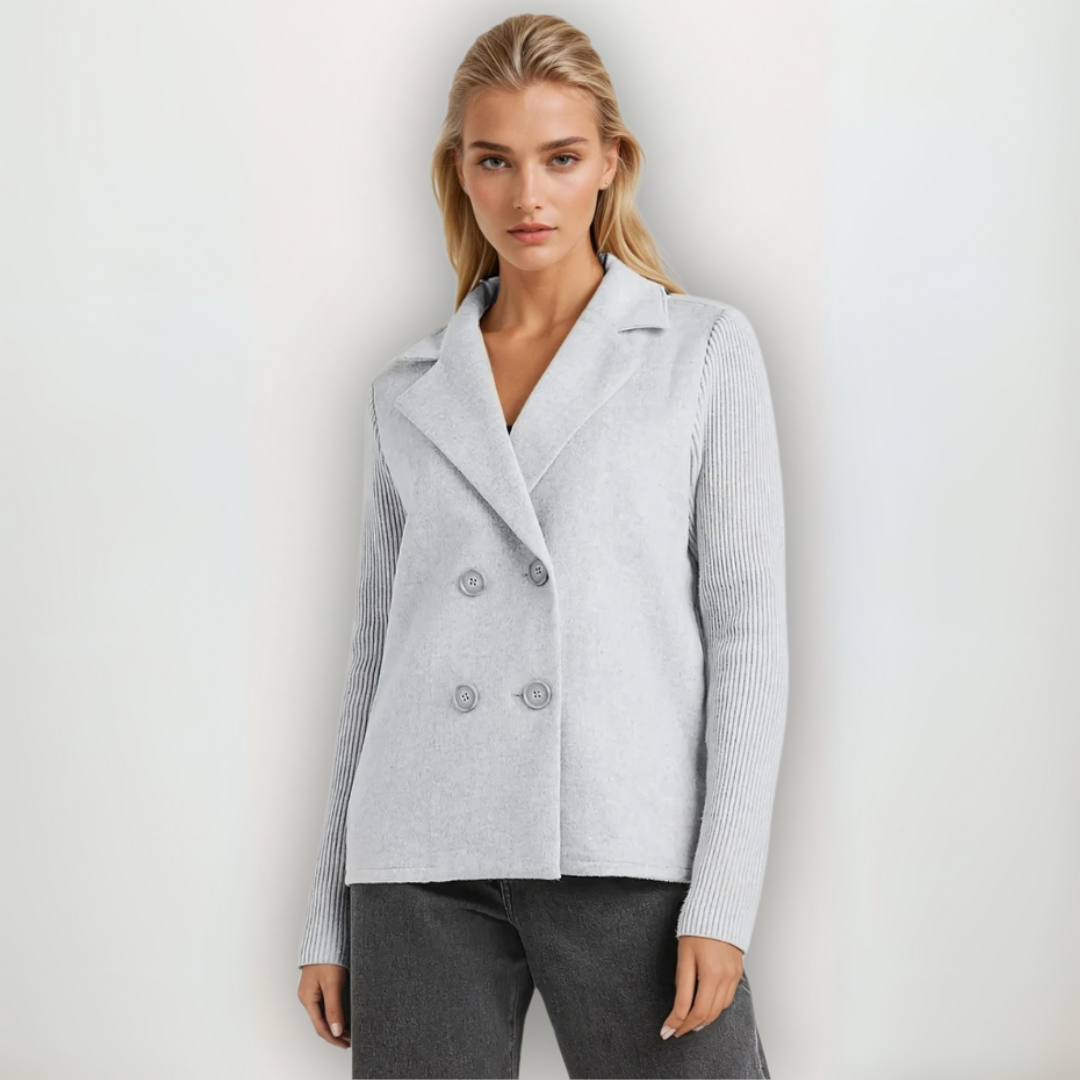 SORELLE™ - Elegant Knit-Sleeve Blazer