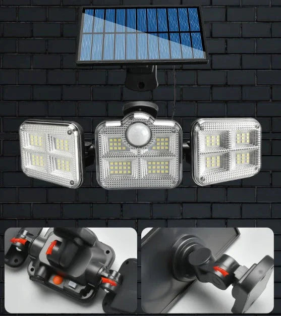 Foco LED solar de 800 W y 3 cabezales - EcoLight