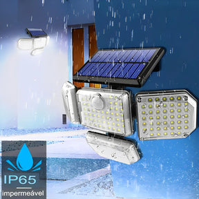 Foco LED solar de 800 W y 3 cabezales - EcoLight