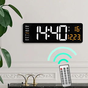 Digital Wall Clock with Remote Control and Alarm