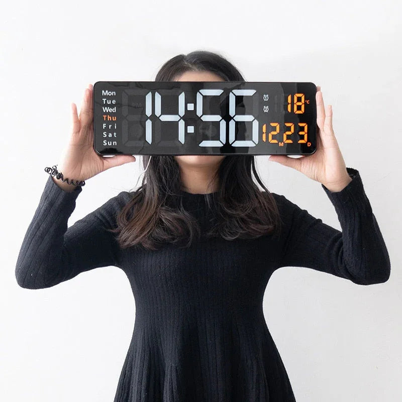 Digital Wall Clock with Remote Control and Alarm
