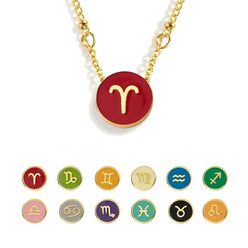 Collar con el signo del zodiaco en oro de 18 quilates