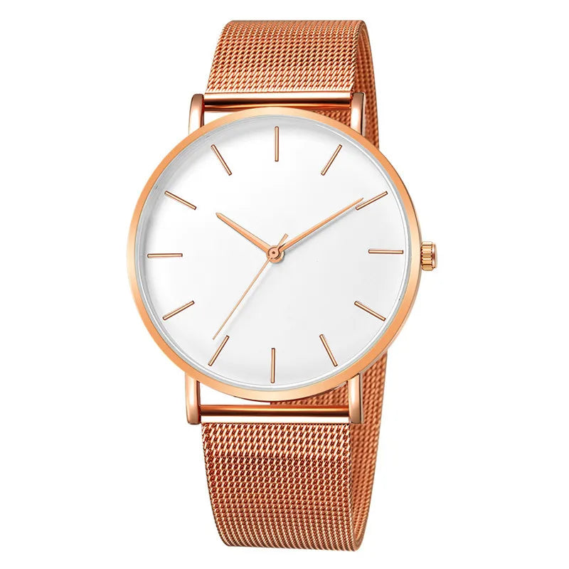 RUNERR Relógio Unisex Original Minimalista Quartzo Impermeável - Aço Inoxidável 42mm