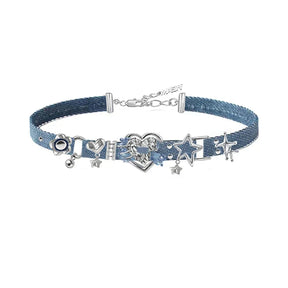 Gargantilla de jeans azules