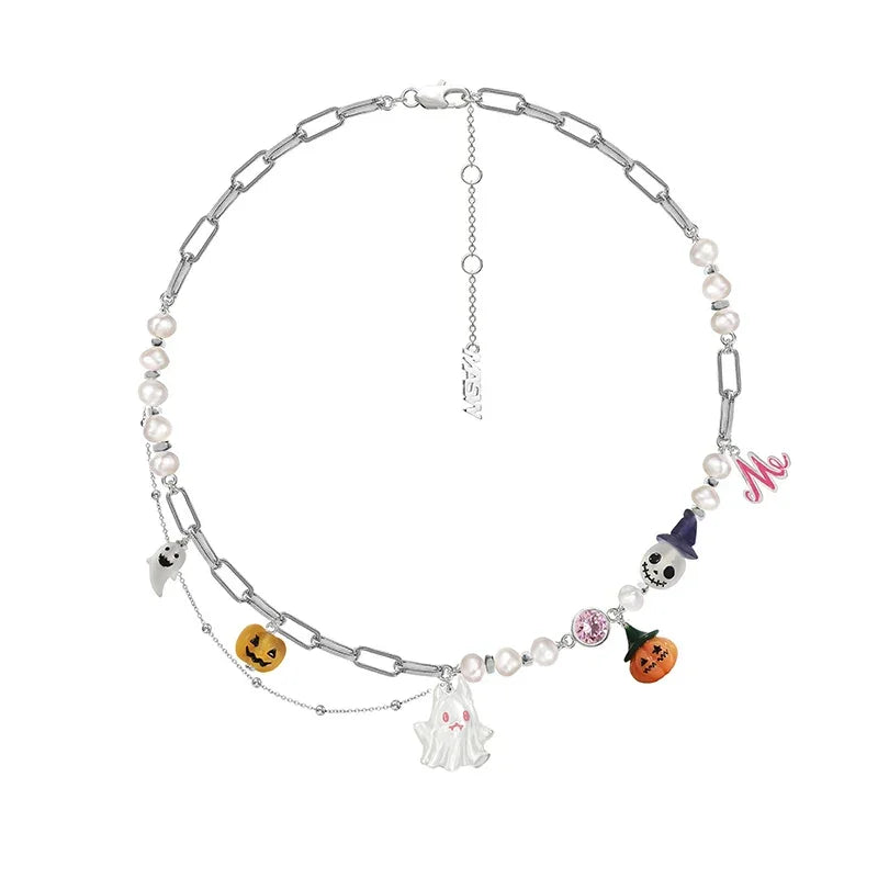 Collar de calabaza y fantasma – Estilo Halloween