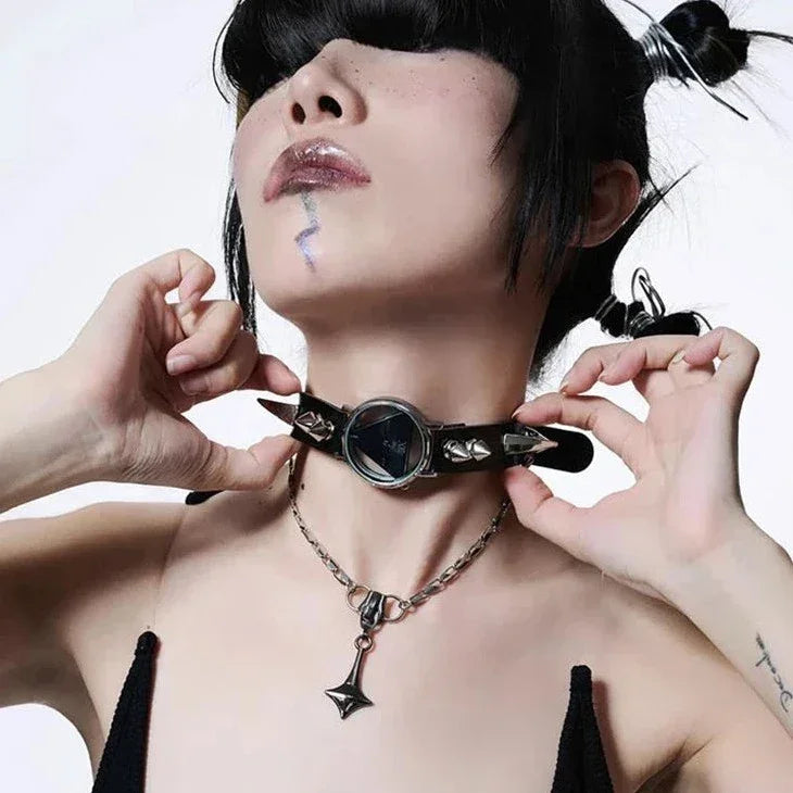 Gargantilla Cyberpunk Ajustable – Estilo Futurista en Talla Única