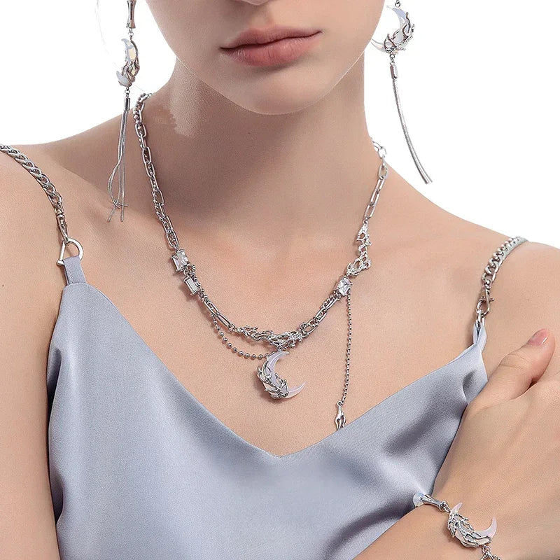Collar Lunar Magic en plata 925 – Cadena de 43 cm