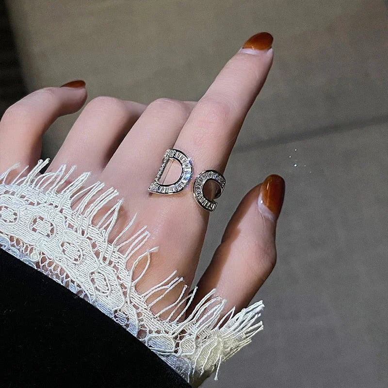 Anel Selena Cristais de Prata 18k - Sundian