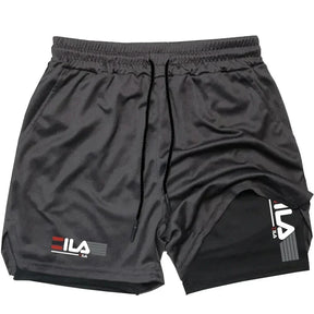 Pantalones cortos deportivos 2 en 1 para hombre