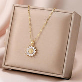 Colar de Girassol Banhado a Ouro 18K