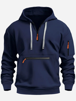 Men's Hooded Sweatshirt 2024 – Casual Streetwear Style, Multiple Pockets, Zipper and Long Sleeve