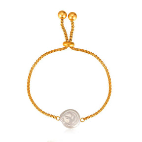 Pulsera de perla solitaria bañada en oro de 18 quilates