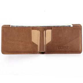 Carteira Masculina de Couro Gubintu Anti Furto RFID