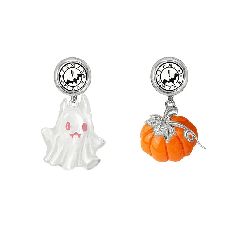 Par de pendientes de calabaza y fantasma