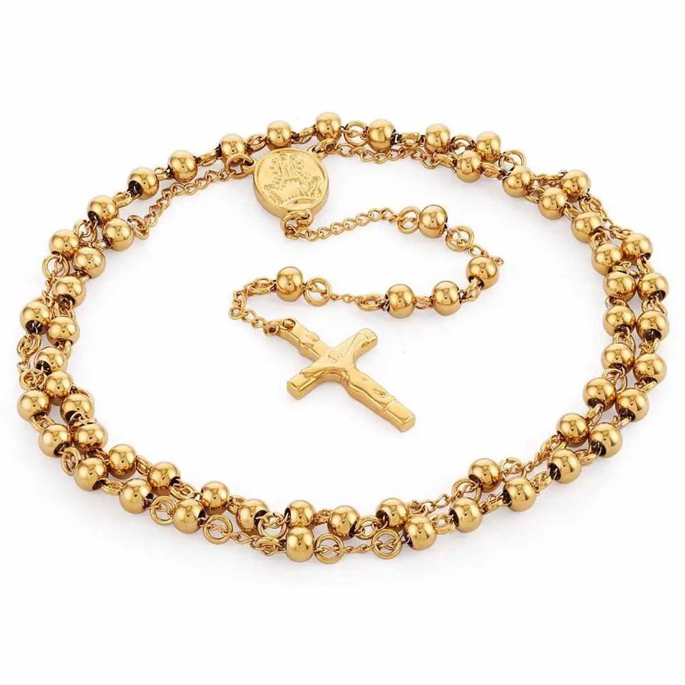 Escapulário Dourado Sagrado Coração de Jesus & Nossa Senhora