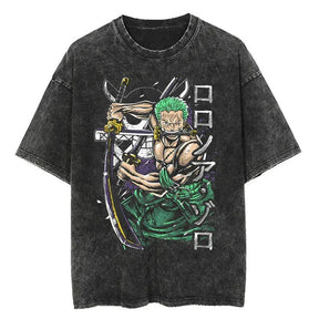 Camiseta unisex extragrande estilo Harajuku con estampado de una pieza 