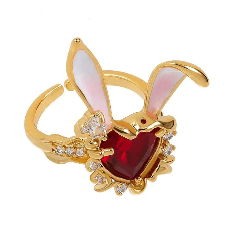 Anel Ajustável Golden Bunny em Ouro 18K — Elegância e Charme Único - Sundian