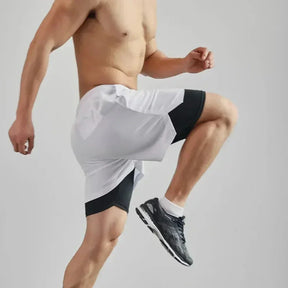 Pantalones cortos deportivos 2 en 1 para hombre