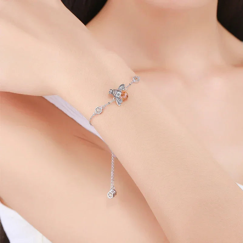 Pulsera de abeja en plata 925