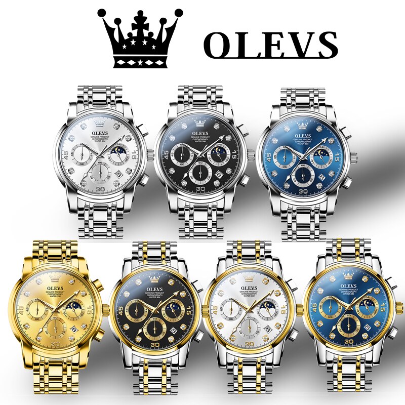 OLEVS Relógio Masculino Original Quartzo 2889 - Estilo e Resistência