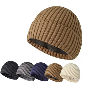 Thick Wool Hat with Velvet Lining – Unisex Winter Hat
