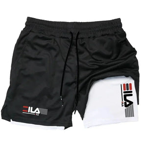 Pantalones cortos deportivos 2 en 1 para hombre