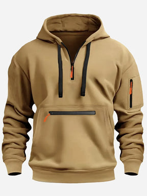 Men's Hooded Sweatshirt 2024 – Casual Streetwear Style, Multiple Pockets, Zipper and Long Sleeve