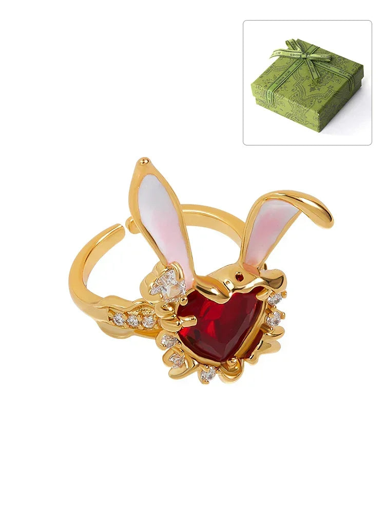 Anel Ajustável Golden Bunny em Ouro 18K — Elegância e Charme Único - Sundian
