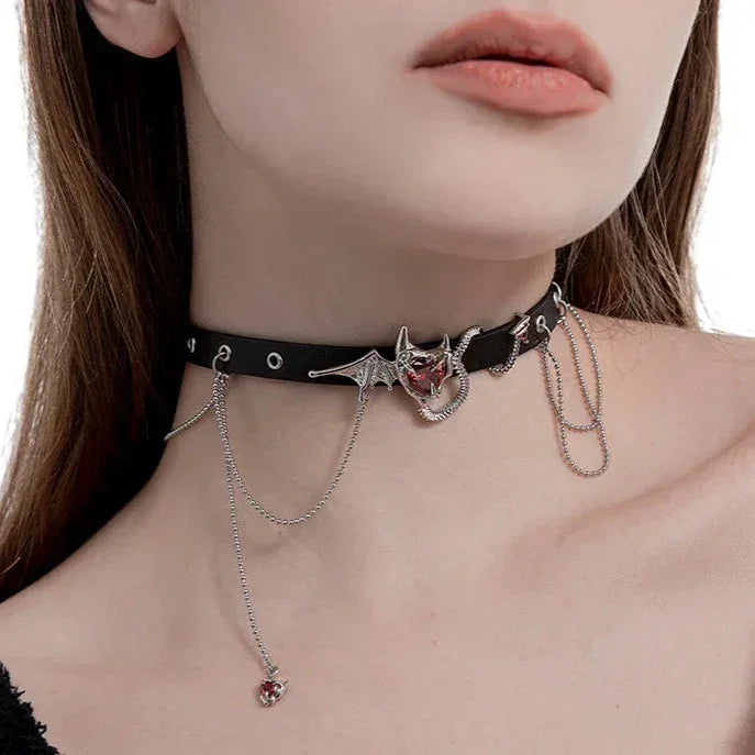 Collar Corazón del Diablo - Cadena de 35 cm