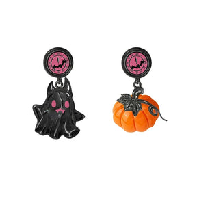 Par de pendientes de calabaza y fantasma