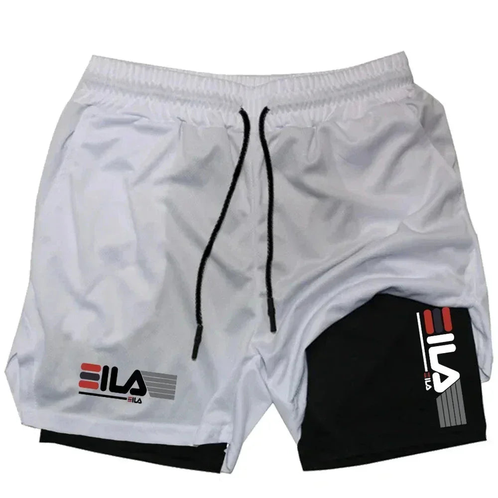 Pantalones cortos deportivos 2 en 1 para hombre