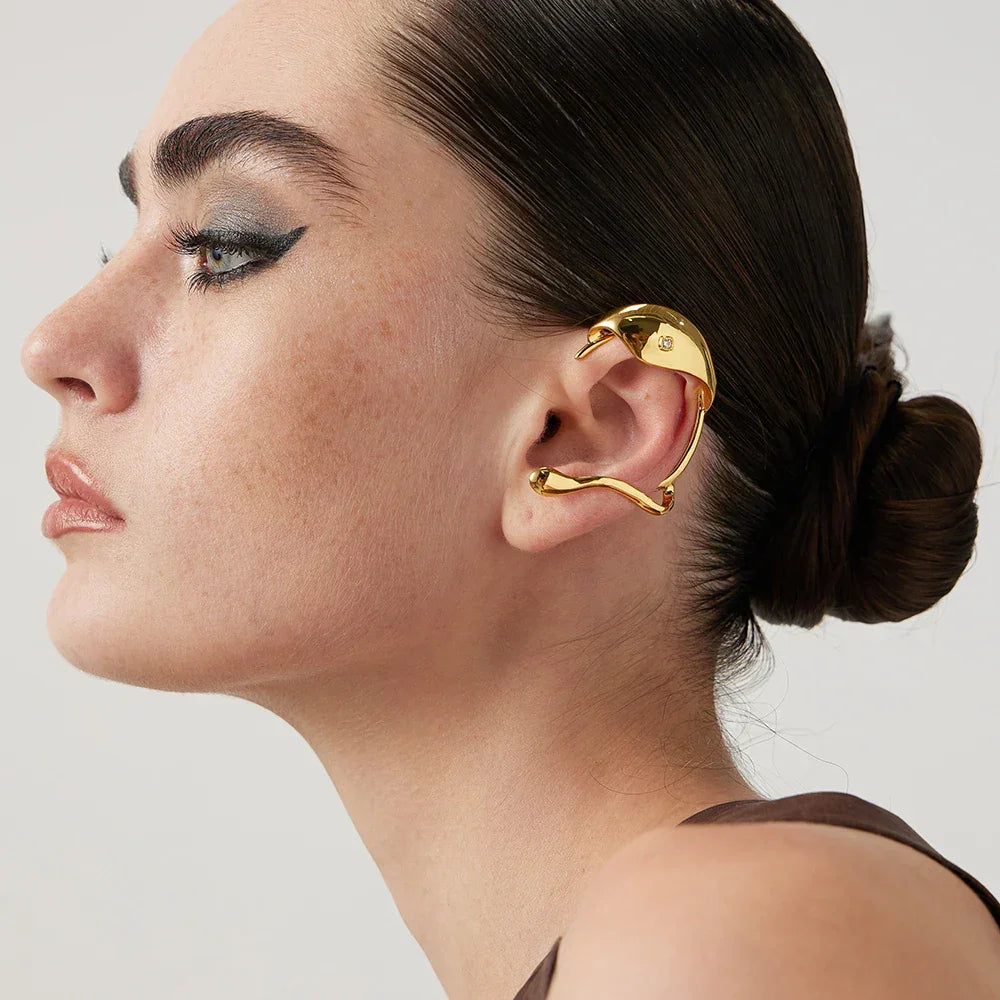 Par de pendientes protectores de orejas Sunshine con circonitas