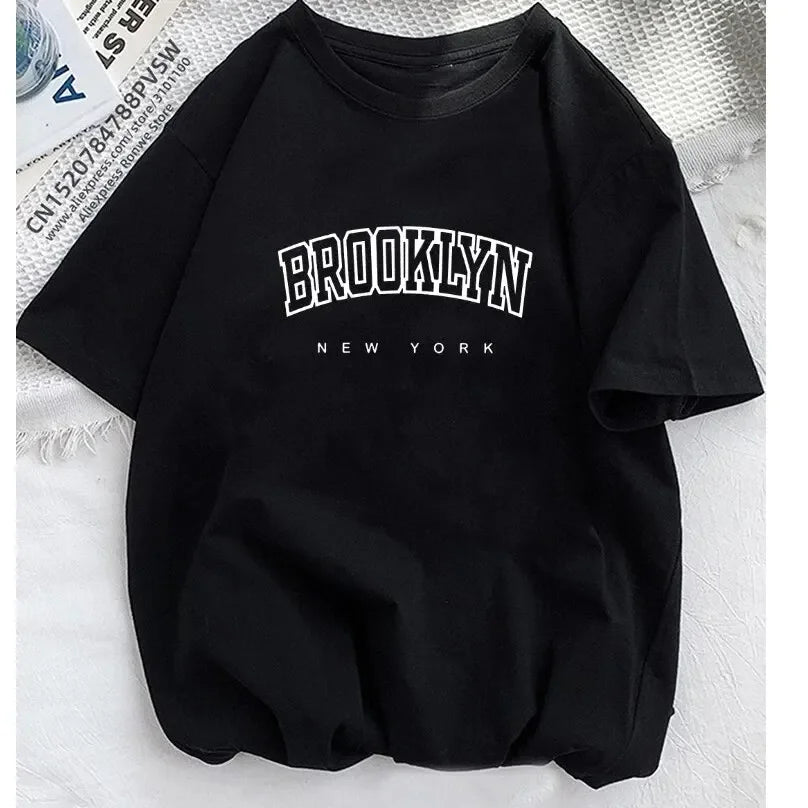 Camiseta con estampado de Brooklyn para mujer: estilo Harajuku Y2K 