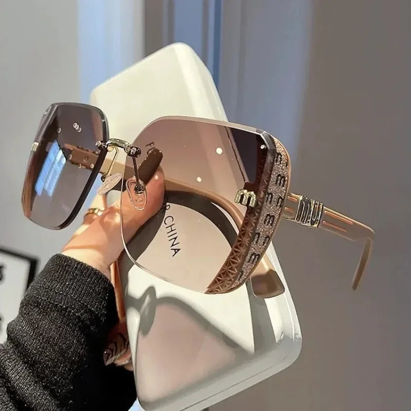 Gafas de sol cuadradas extragrandes para mujer: estilo vintage de lujo