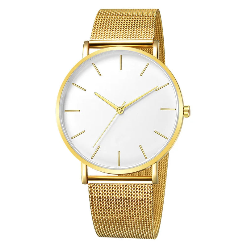 RUNERR Relógio Unisex Original Minimalista Quartzo Impermeável - Aço Inoxidável 42mm