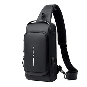 Bolsa de Ombro Crossbody Antifurto com Carregamento USB e Fibra de Carbono - Sundian