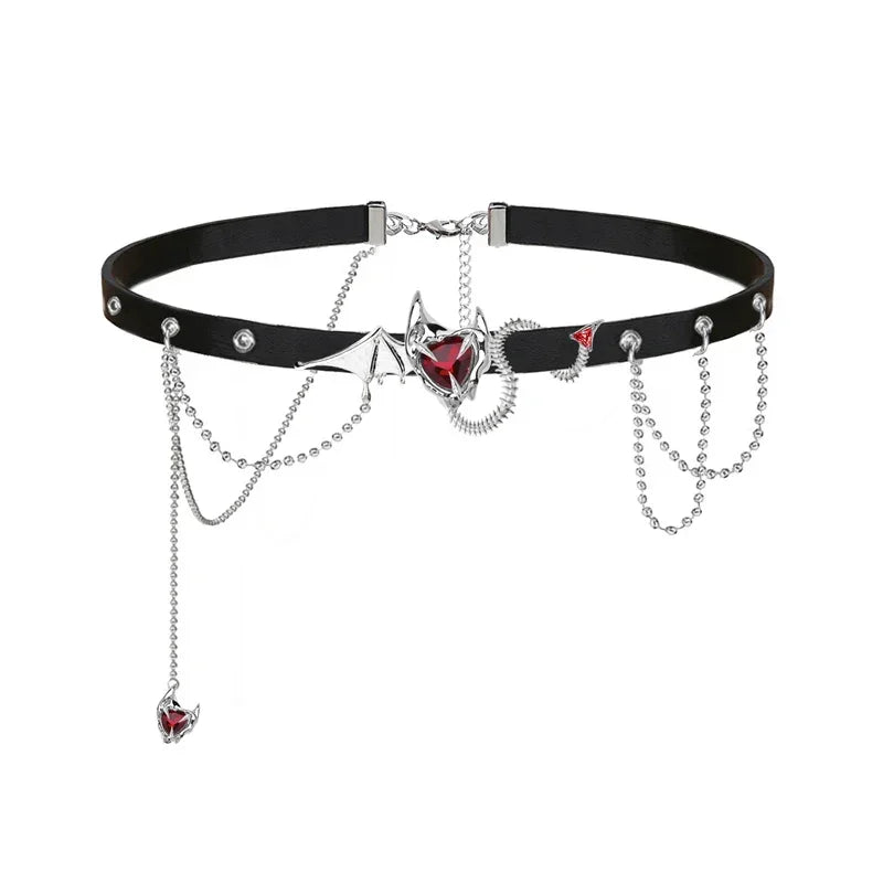 Collar Corazón del Diablo - Cadena de 35 cm