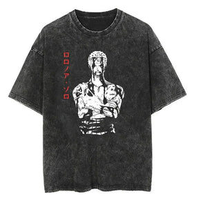 Camiseta unisex extragrande estilo Harajuku con estampado de una pieza 
