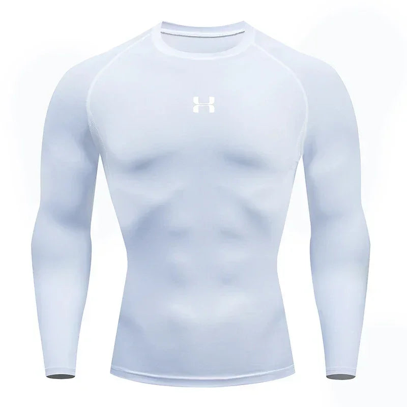 Camiseta de compresión de manga larga para hombre – Deportes y fitness 
