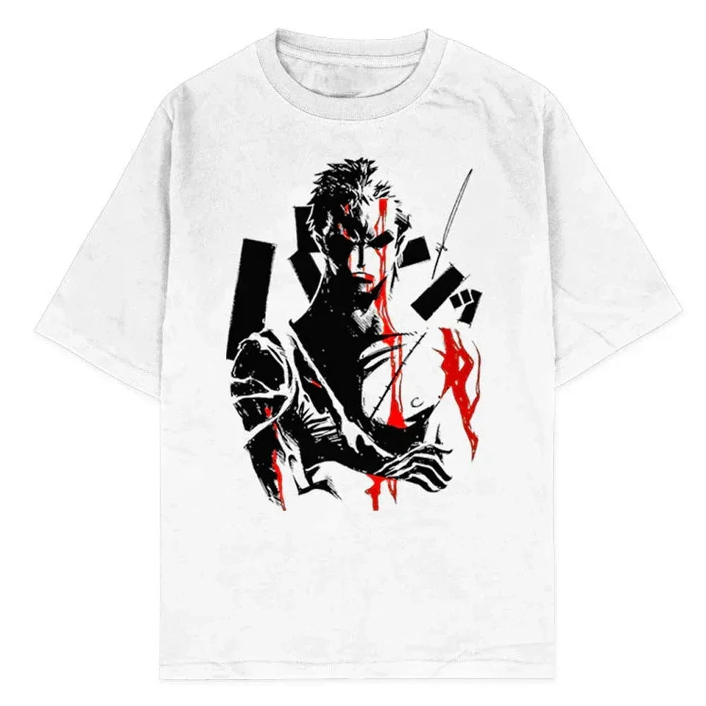 Camiseta unisex extragrande estilo Harajuku con estampado de una pieza 