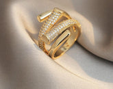Anel Involt Cravejado e Banhado 18K - Sundian