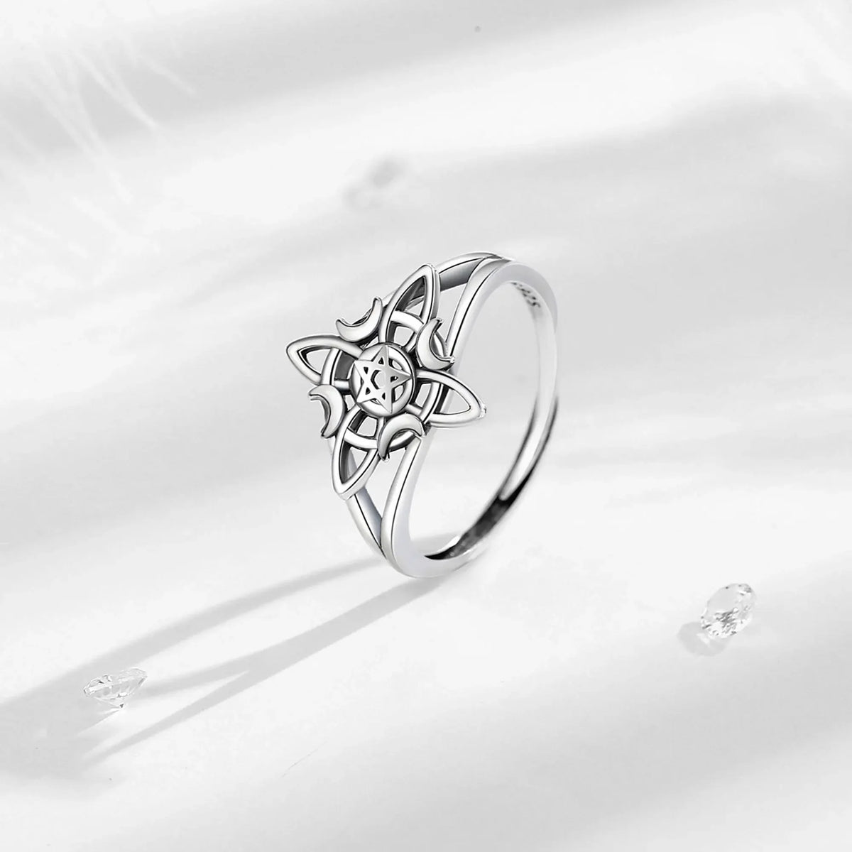 Anel Nó Wicca Ajustável em Prata 925 - Sundian