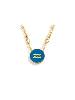 Collar con el signo del zodiaco en oro de 18 quilates