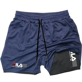 Pantalones cortos deportivos 2 en 1 para hombre