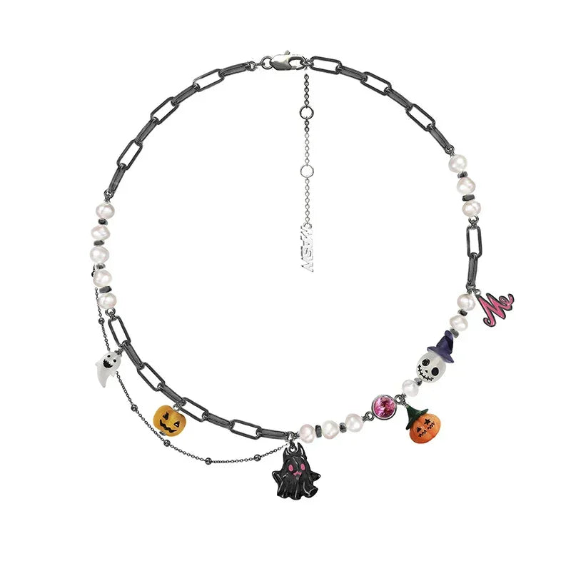 Collar de calabaza y fantasma – Estilo Halloween