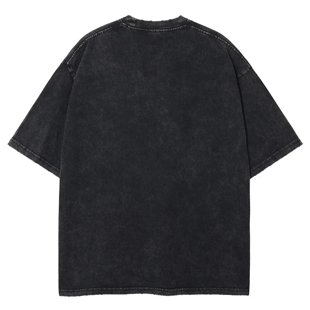 Camiseta unisex extragrande estilo Harajuku con estampado de una pieza 