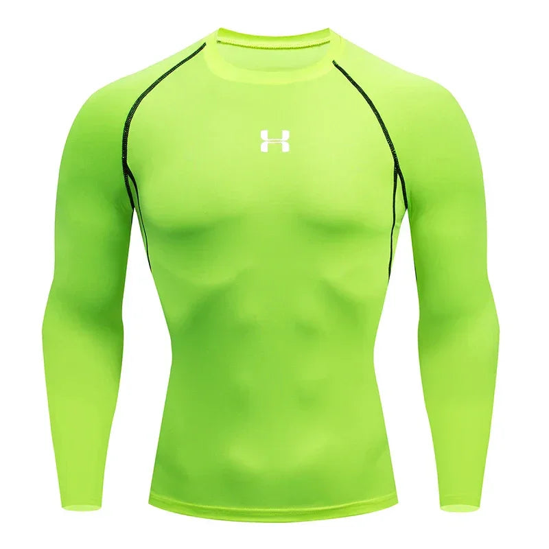 Camiseta de compresión de manga larga para hombre – Deportes y fitness 