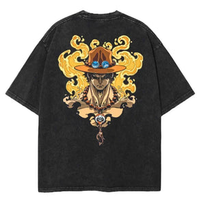 Camiseta unisex extragrande estilo Harajuku con estampado de una pieza 