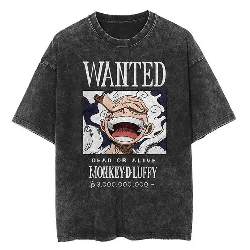 Camiseta unisex extragrande estilo Harajuku con estampado de una pieza 
