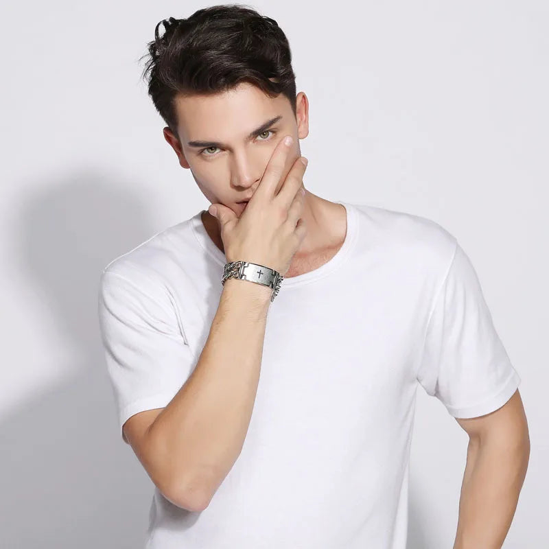 Pulseira Masculina Premium Cruz
